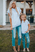 Ruffled Sleeve Swiss Dot T-Shirts